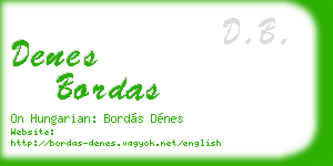 denes bordas business card